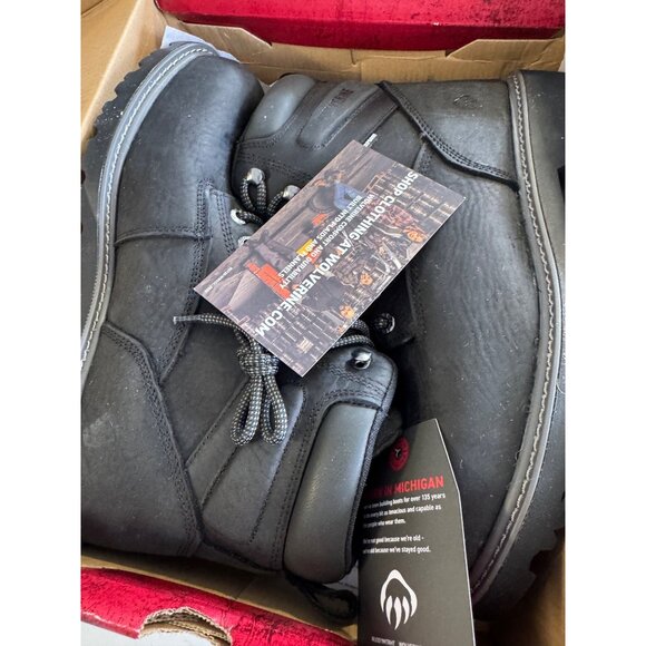 Wolverine Men's Black Waterproof Leather Work Boots Size 11.5 NIB - Picture 12 of 13